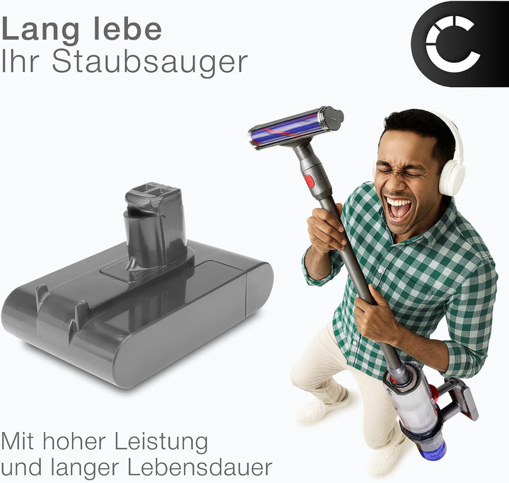 CELLONIC 1x Akku kompatibel mit Dyson DC30, DC31, 967813-03 | 1x, (2500mAh-22.2V-Lithium-Ionen), Sta