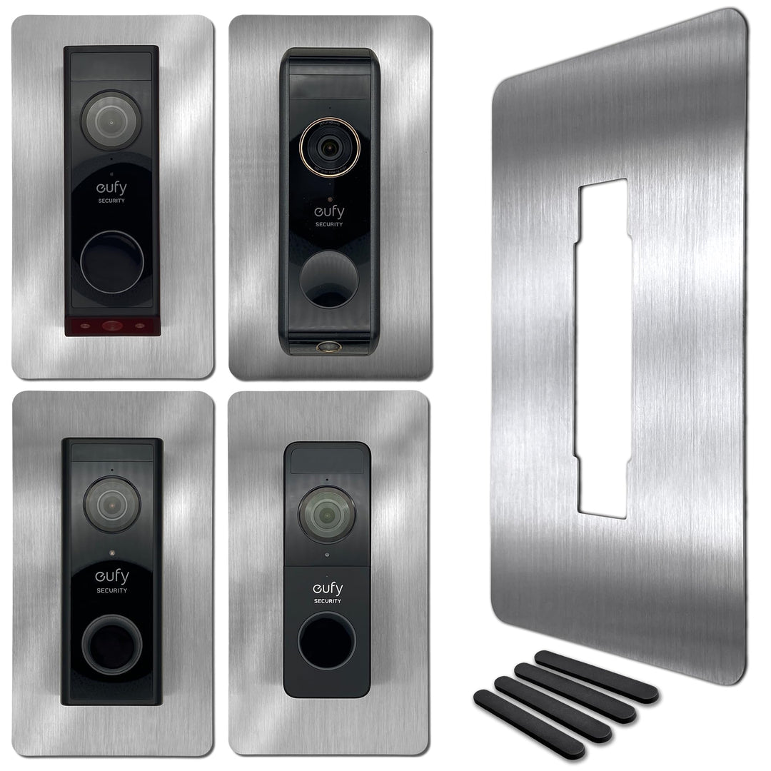 Baron Design | Edelstahl Blende | Zubehör für Eufy Videotürklingel/Video Doorbell | E340, 2K HD, S33