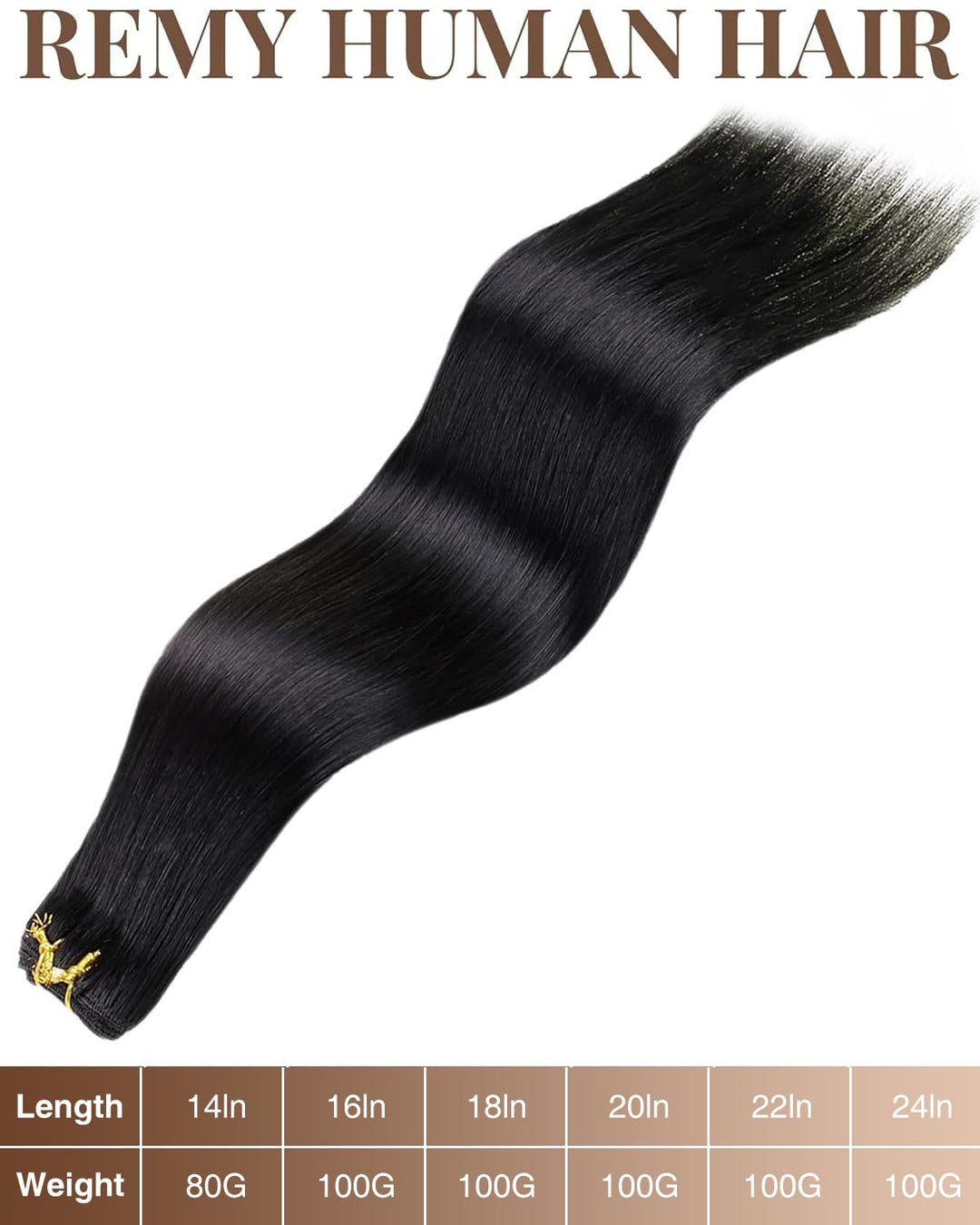 Hetto Echthaar Tressen Extensions Schwarz 50cm Tressen Echthaar Extensions Remy Extensions Tressen E