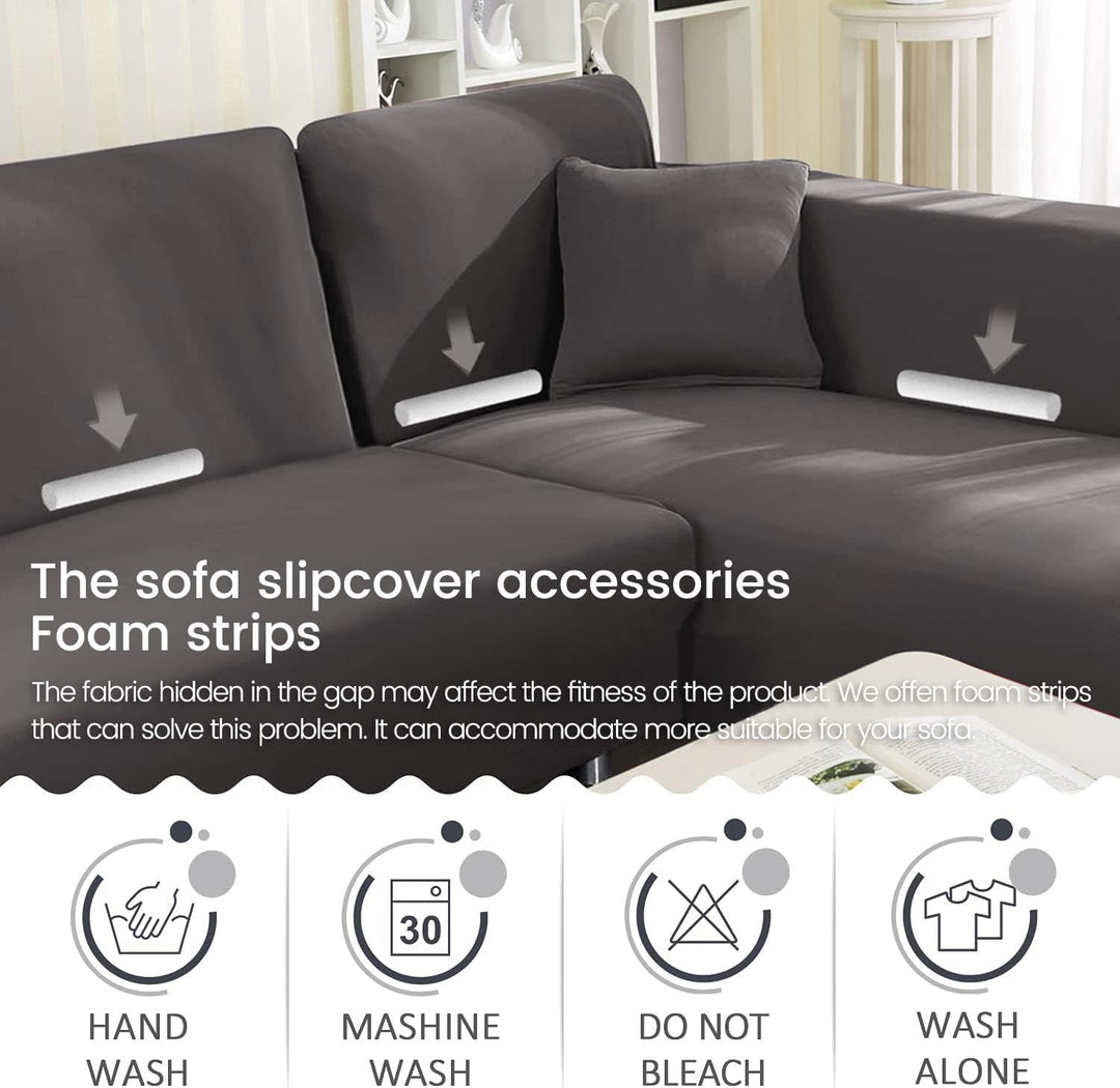 ShowyLive Sofa Überzug Couch Überzug 2er Set für Ecksofa L-Form Sofabezug 3 Sitzer+3 Sitzer, mit 2 S