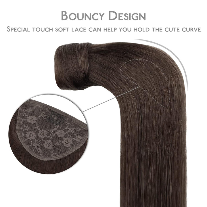 WENNALIFE Ponytail Extension, 50cm 80g Helles Dunkel Braun Pferdeschwanz Haarteil Ponytail Extension