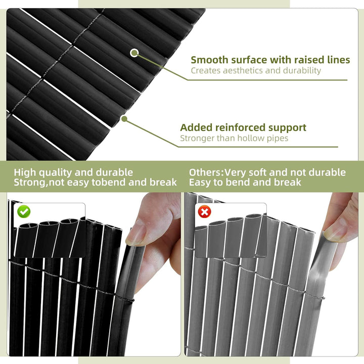 CCLIFE PVC Sichtschutzmatte Sichtschutz Sichtschutzzaun Windschutz UV-beständig für Balkon Garten Te