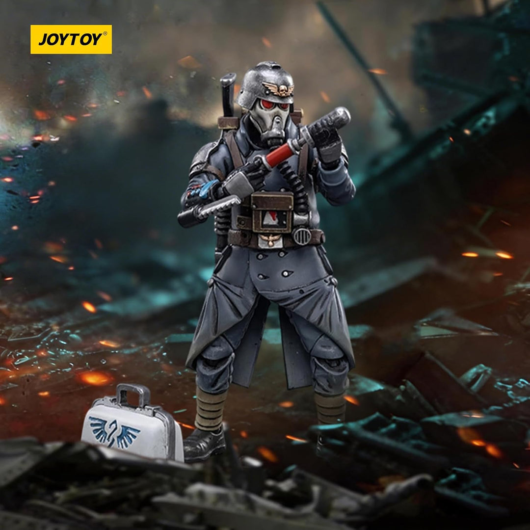 JOYTOY Warhammer 40K Astra Militarum Death Korps of Krieg Veteran Squad Guardsman Medic 1/18 Action
