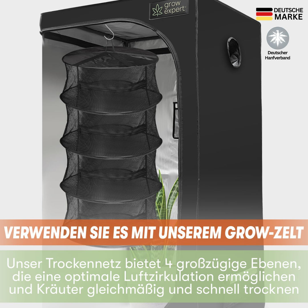 Hochwertiges Trockennetz für Kräuter – Trocknungssystem mit Reissverschluss für Grow Zelt oder Gewäc