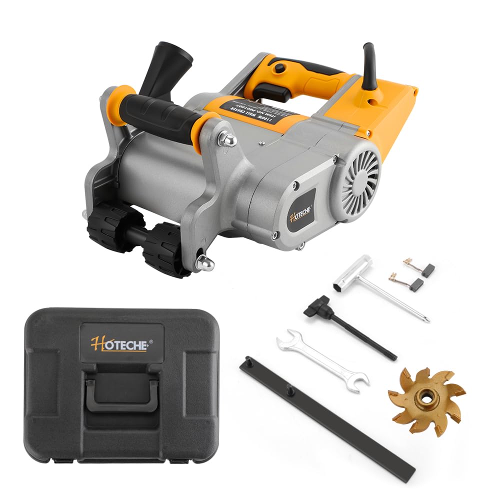Hoteche 1100W Grabenfräse | Kupferdrahtmotor, Anti - Selbstrast - Schalter, 2200RPM, Mit 35mm Diaman