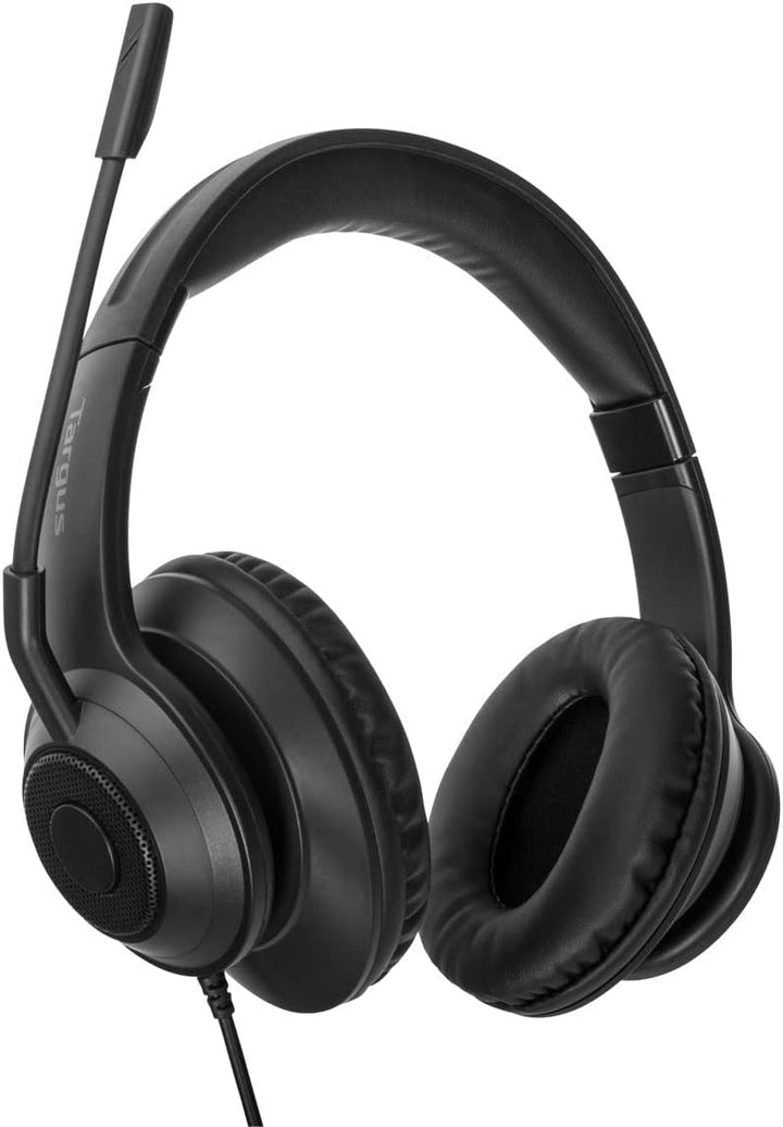Targus Stereo-Headset, kabelgebunden, USB-Anschluss, 1,8 m Kabel, mit omnidirektionalem Bügelmikrofo