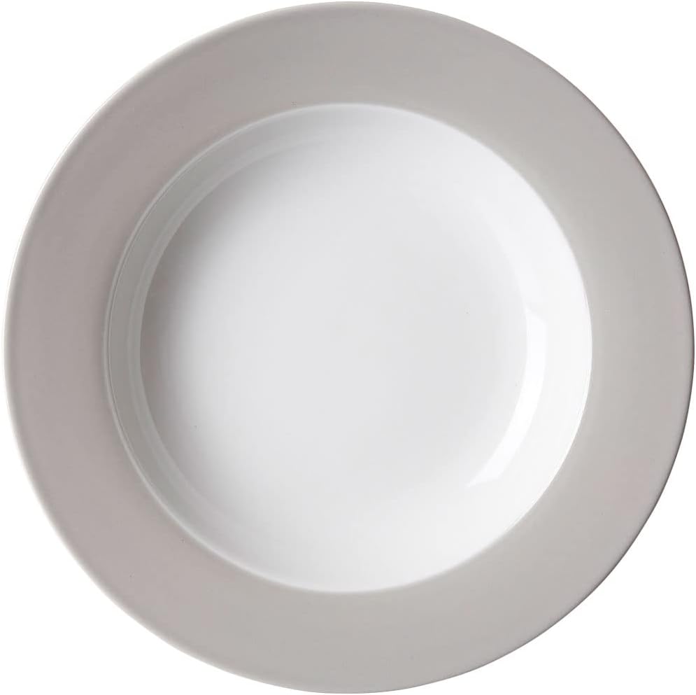 Ritzenhoff & Breker Doppio Suppenteller, 6er Set, Teller tief mit farbigem Rand, Essteller, Porzella