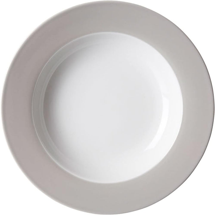 Ritzenhoff & Breker Doppio Suppenteller, 6er Set, Teller tief mit farbigem Rand, Essteller, Porzella