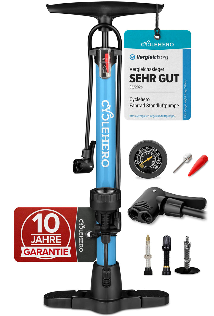 Fahrradpumpe alle Ventile Test SEHR GUT - 10 Jahre Garantie Leistungsstarke Fahrrad Pumpe Luft – Ren