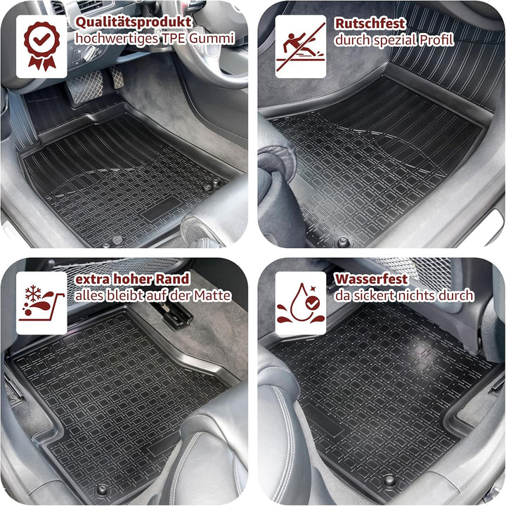 RECAMBO Gummimatten &amp; Kofferraumwanne Set passend für Nissan X-Trail, T32, hoher Ladeboden | ab 2014