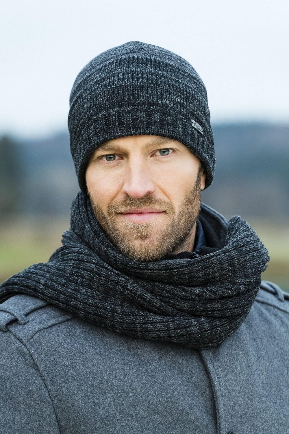 Eisglut Herren Dylan Scarf Schal 170x25 marine mel., 170x25 marine mel.