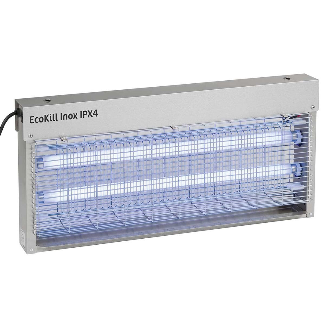 Kerbl 299936 Elektrische Fliegenvernichter Ecokill, Inox IP X 4, 2 x 20 W, 1 Stück (1er Pack), IP X