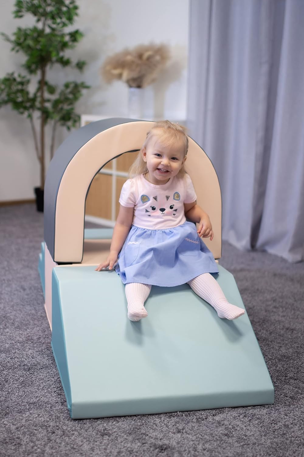 IGLU SOFT PLAY 4 Rutsche Set XXL Softbausteine Schaumstoffbausteine Riesenbausteine - Pastellfarbe (