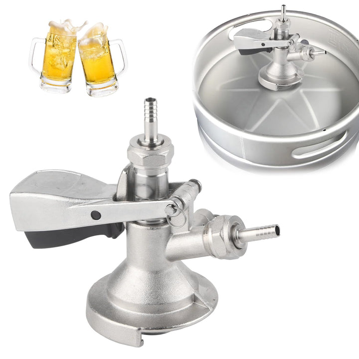 Zapfkopf Kegverschluss Typ A G5/8 Gewinde Keg Zapfanlage mit Überdruckventil, 304 Edelstahl Brauen B