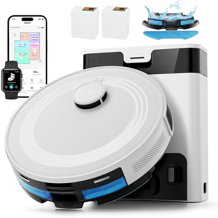 LEFANT M2 Pro Saugroboter mit Wischfunktion, Staubsauger Roboter mit Automatischer Staubentleerung,