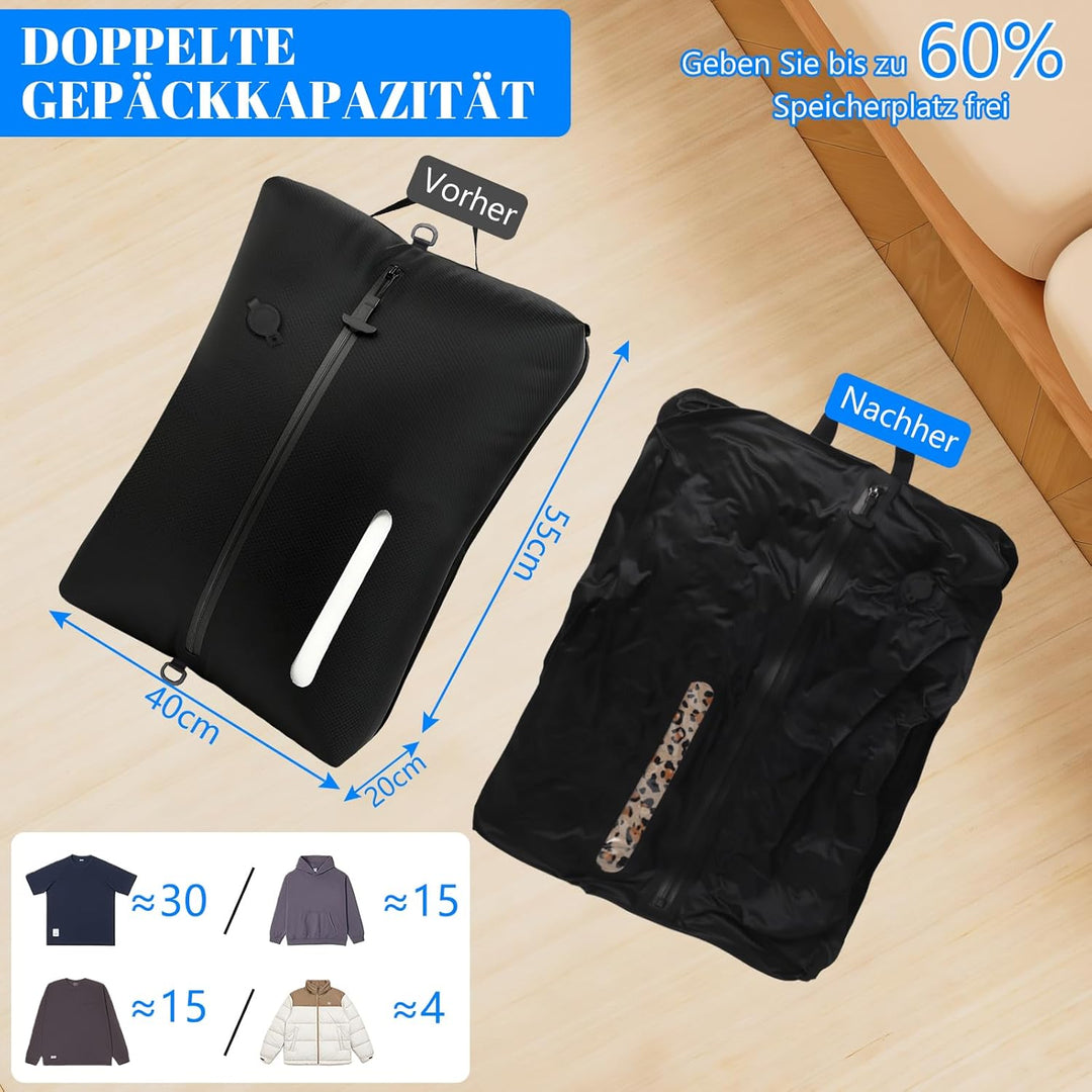 Vakuumbeutel für Kleidung Reise, 44L Wiederverwendbar TPU Vacuum Bags mit Luftdichtem, IP67 Wasserdi