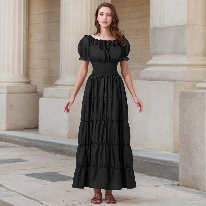 GOLDSTITCH Renaissance-Kleid für Damen, Pirat XXL Schwarz, XXL Schwarz