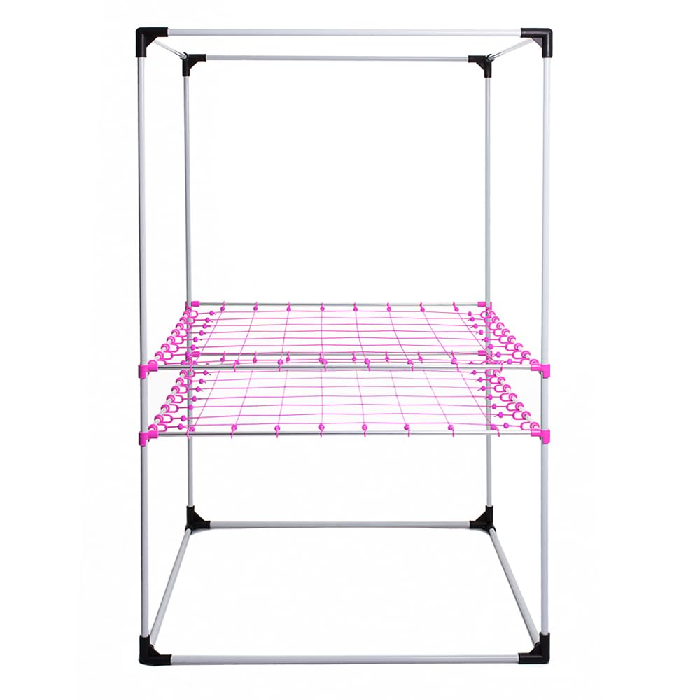 Scrog Netz | 120×120 | 8×8 | Ø 16 | Pink | Growber Betternet – Double Layer | Pflanzenstütznetz für