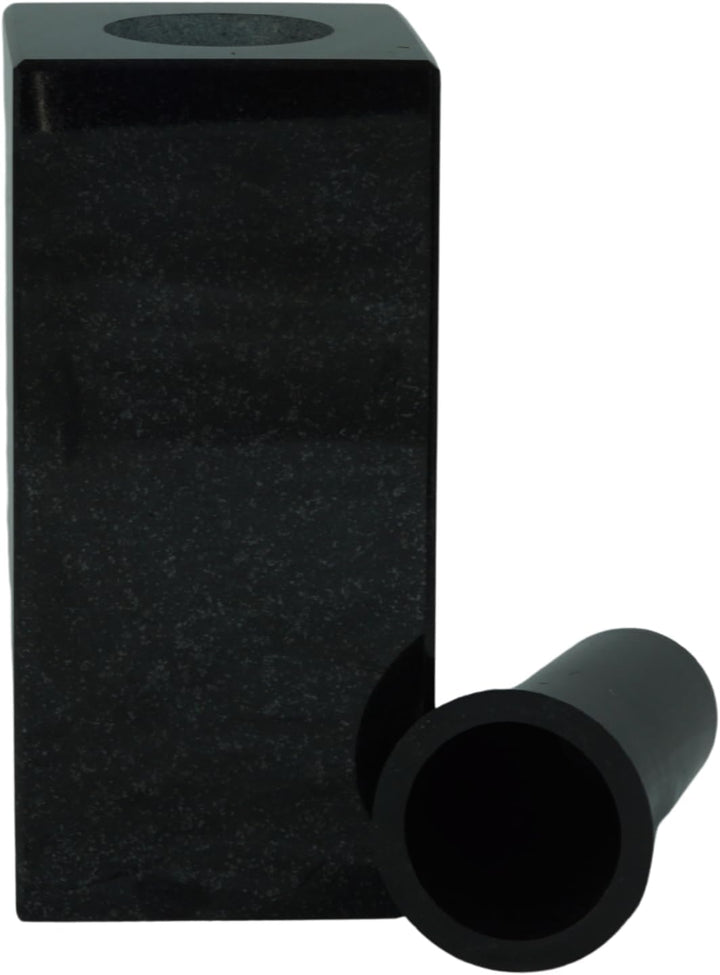 designgrab Cube-medium Designer Grabvase aus Granit Schwedisch Black