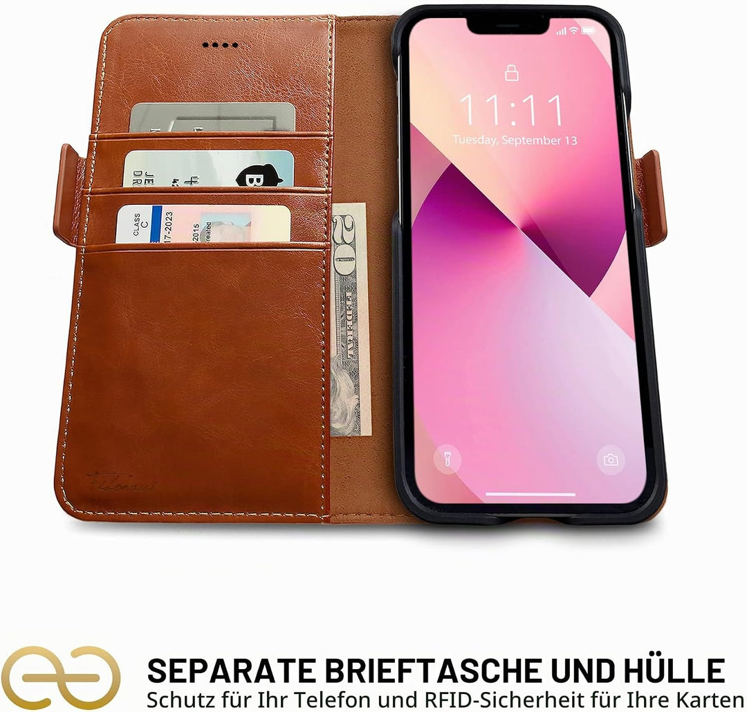 Dreem Fibonacci iPhone 13 Mini Brieftaschen-Etui / 2-in-1 stossfestes Etui und abnehmbares Folio aus