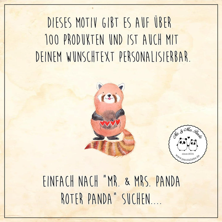 Mr. & Mrs. Panda Serviertablett Roter Panda - Geschenk, Herz, Dekotablett, Liebling, lustige Sprüche