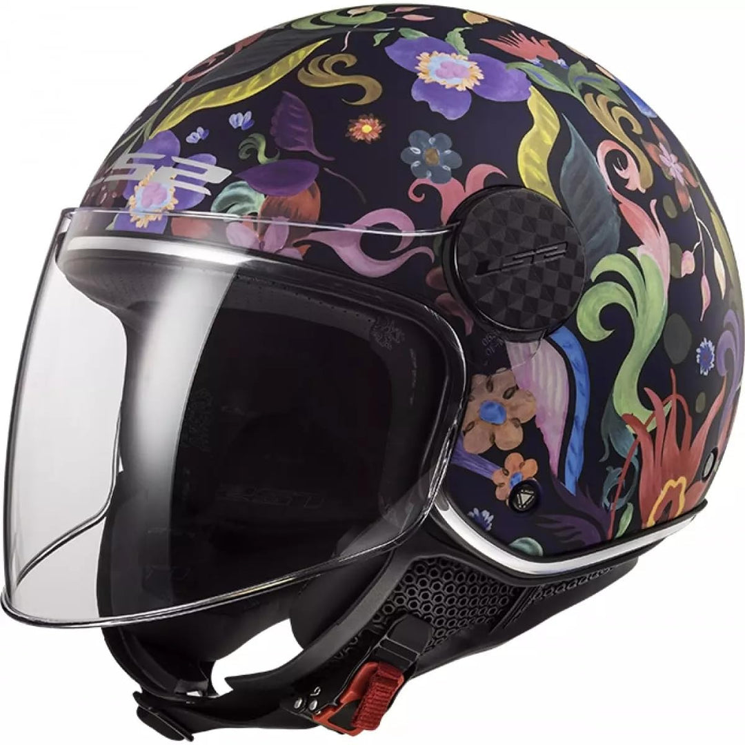 LS2 Motorradhelm OF558 SPHERE LUX BLOOM Blau Rosa, Schwarz/Blau/Rosa, S, 305586126S S Schwarz/Blau/R