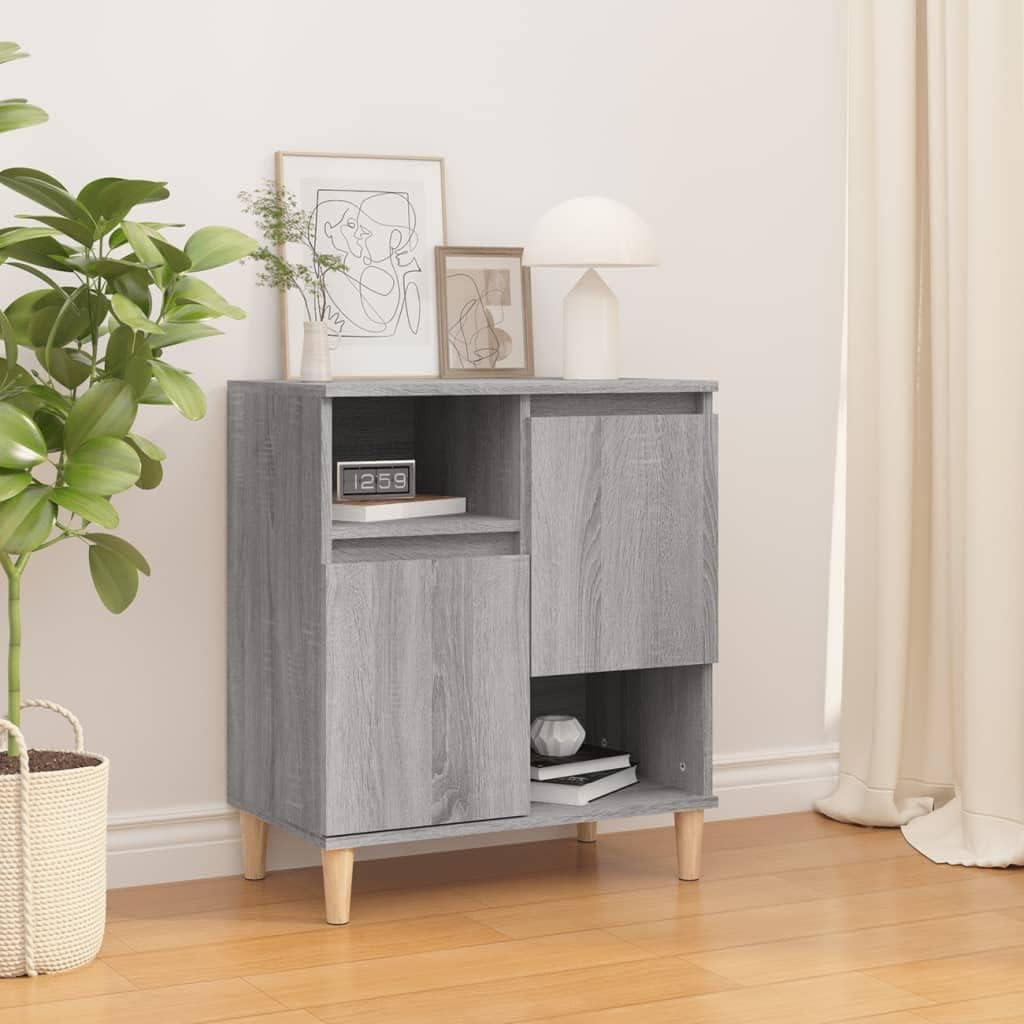 vidaXL Sideboard, Kommode mit 4 Fächern 2 Türen, Highboard Wohnzimmerschrank mit Holzbeinen, Schrank