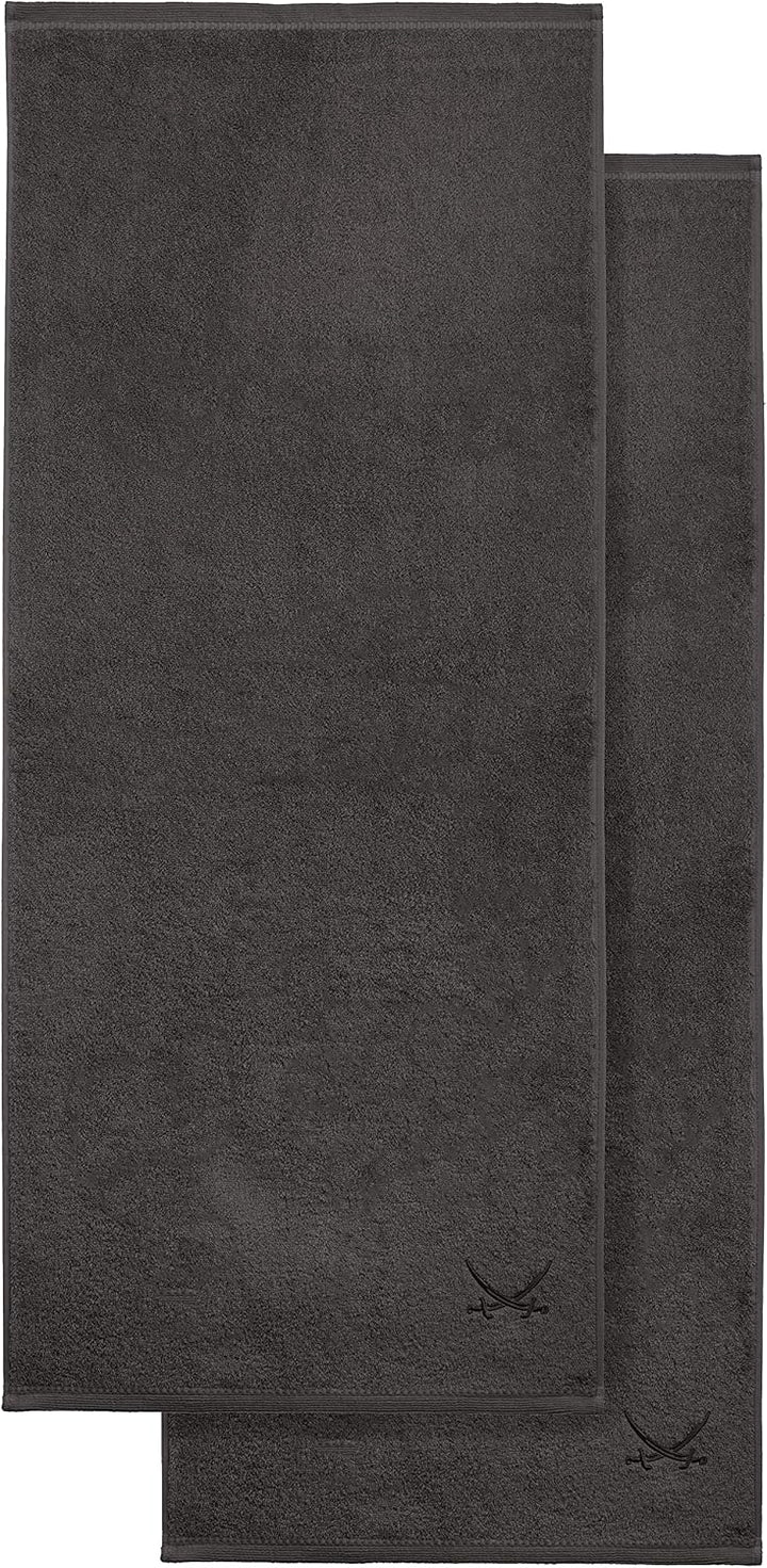 Sansibar Badetuch 2er Set 90x180 cm 100% Baumwolle mit gesticktem Säbel Logo Strandtuch Saunatuch An