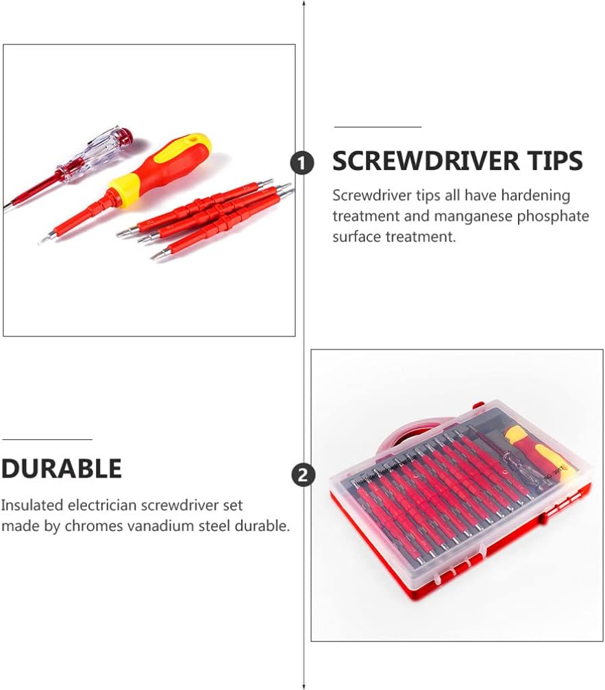 Housoutil Isolierte Elektriker Schraubendreher Set 26- In- 1 Isolierte Elektriker Schraubendreher Sc