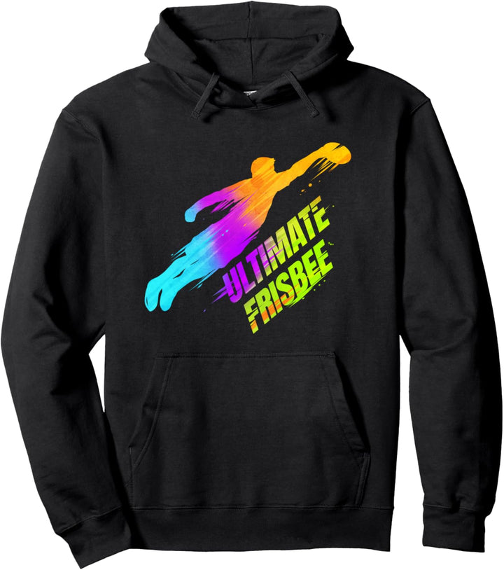 Ultimativer Frisbee-Spieler, buntes Kunstwerk Pullover Hoodie
