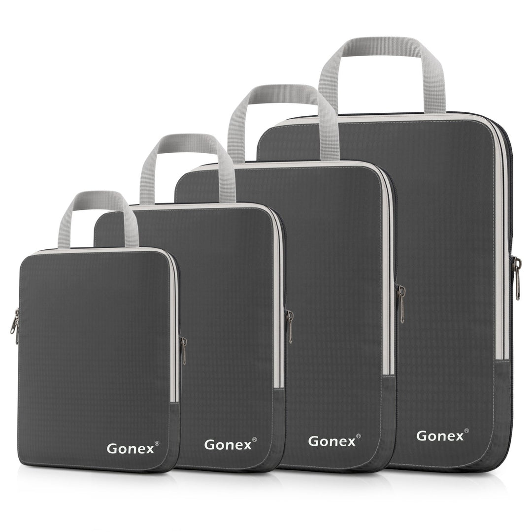 Compression Packing Cubes 3/4er Set, Gonex Kleidertaschen 4-teilig Verpackungswürfel, Kleidertaschen