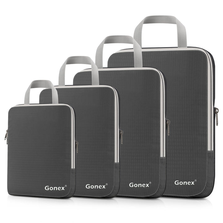 Compression Packing Cubes 3/4er Set, Gonex Kleidertaschen 4-teilig Verpackungswürfel, Kleidertaschen