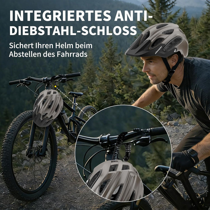 Shinmax Fahrradhelm für Herren Damen, Fahrrad Helm mit Beweglich Visier Titan M(54-58CM), Titan M(54