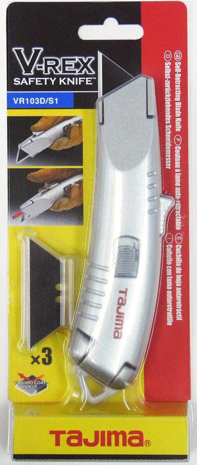 Tajima V-REX Sicherheitsmesser mit automatischem Klingeneinzug, 1 Stück, TAJ-10244 Cuttermesser V-re