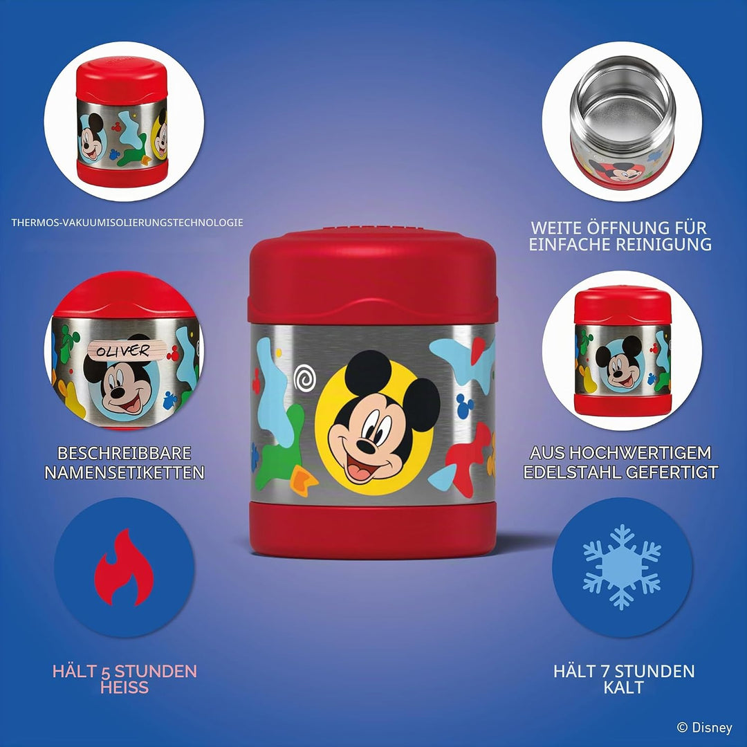 Thermos kids FUNTAINER Thermobehälter für Essen 300ml, Disney Mickey Maus - Edelstahl, absolut dicht