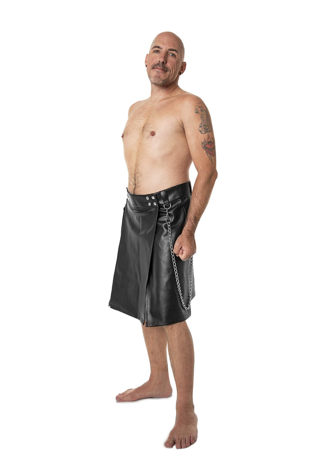 The Black Rose - Herrenrock aus veganem Leder - Model Mason - Kurz - Herrenrock, martialisch, streng