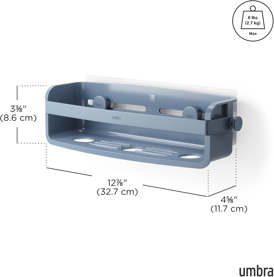 Umbra Flex Duschablage zum Kleben, Rostfreies Duschregal für Shampoo, Conditioner, Duschgel, Seife,