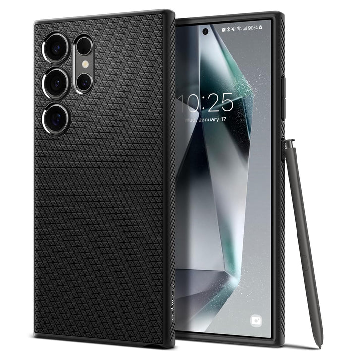 Spigen Liquid Air Hülle Kompatibel mit Samsung Galaxy S24 Ultra -Schwarz, Schwarz