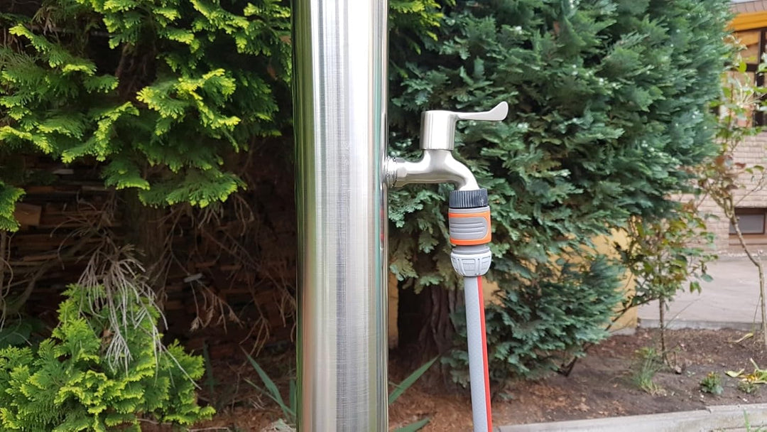 Edelstahl Pooldusche Solardusche Gartendusche Aussendusche aus Edelstahl V2A geschliffen