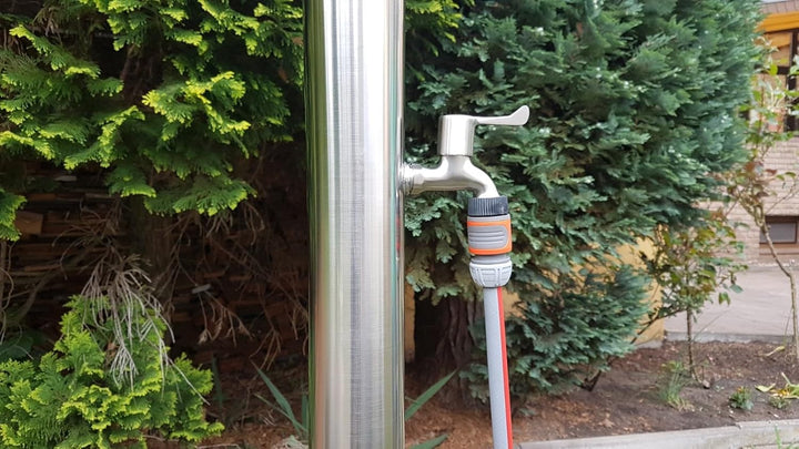 Edelstahl Pooldusche Solardusche Gartendusche Aussendusche aus Edelstahl V2A geschliffen
