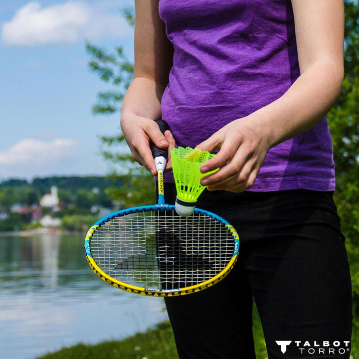 Talbot-Torro® Unisex Jugend Badminton Set 2-Attacker Junior, Hellblau-Weiss, OneSize Einheitsgrösse