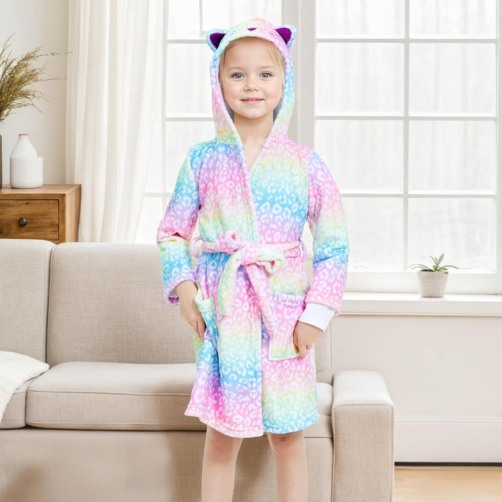 WYTbaby Bademantel Kinder Mädchen Flauschig Fleece bademantel mädchen Lange Ärmel Kinderbademantel m