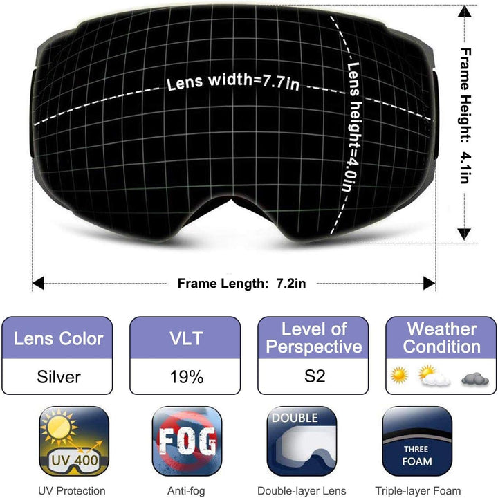 OhO Camera Ski Goggles, 4K Camera Snowboard Goggles with Adjusted View of Camera Recroding No Wifi-m