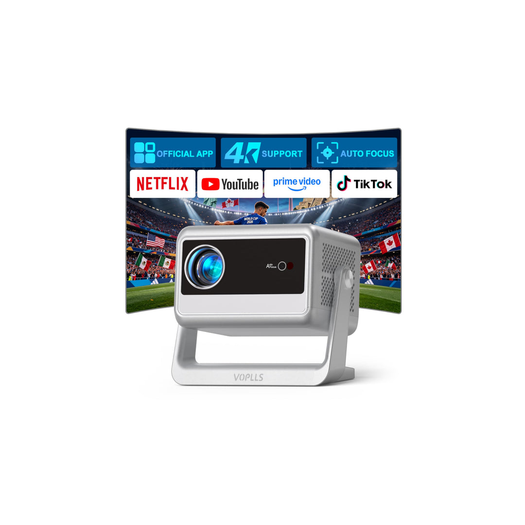Smart Beamer 4k Heimkino [Netflix Ready & 30000L] VOPLLS Autofokus/Trapezkorrektur 3D Dolby Audi