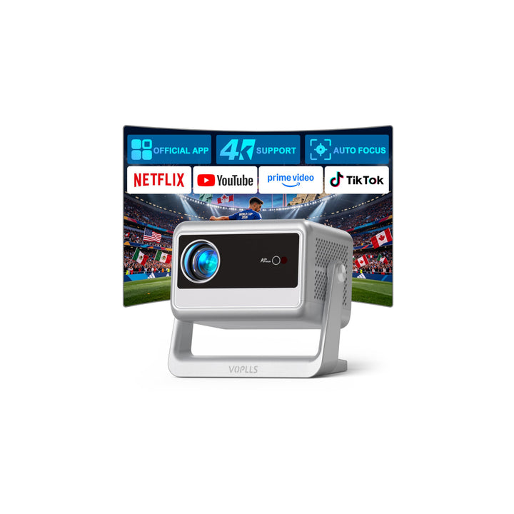 Smart Beamer 4k Heimkino [Netflix Ready & 30000L] VOPLLS Autofokus/Trapezkorrektur 3D Dolby Audi