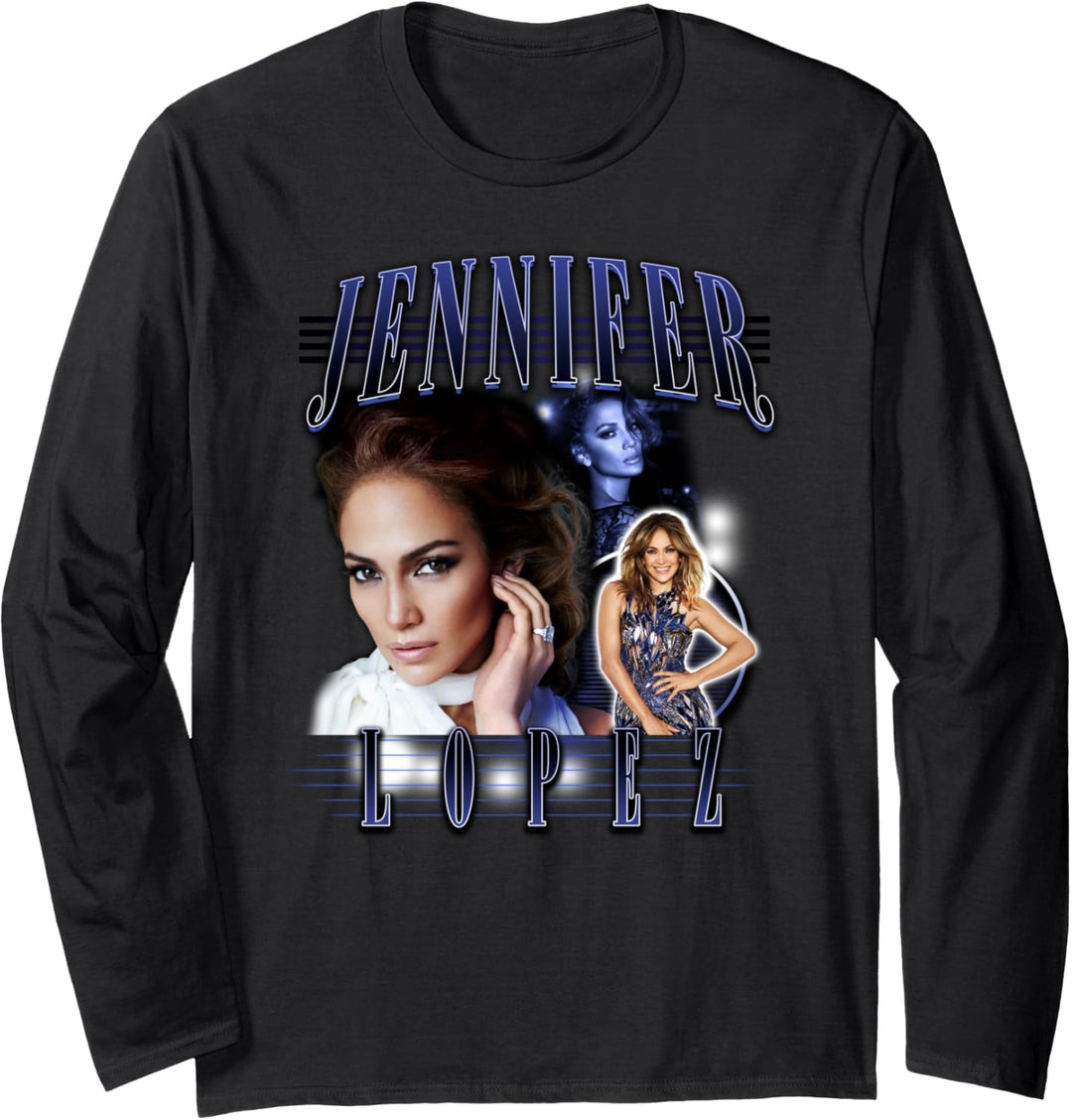Jennifer Lopez Collage mit drei Posen Langarmshirt