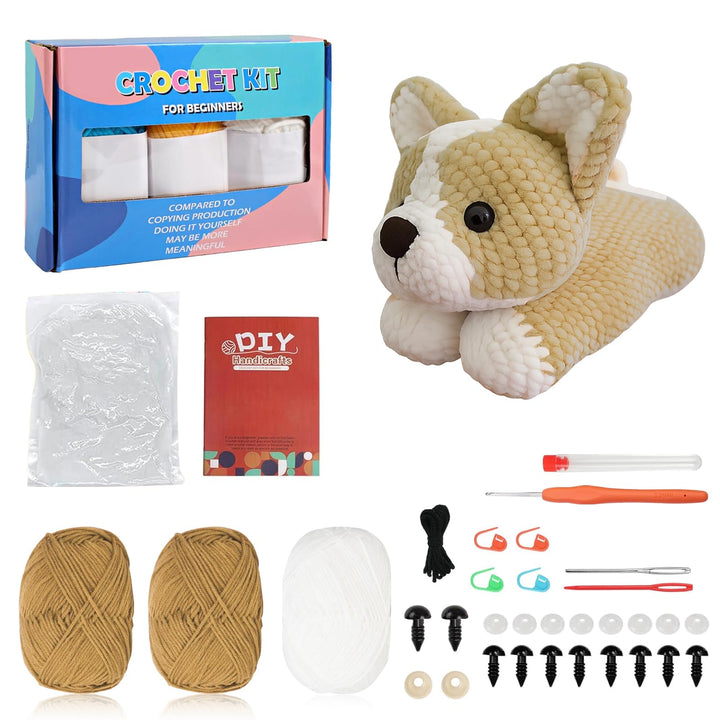 Jinfanshurich Häkelset für Anfänger, Komplettes Crochet Set mit Videoanleitung, Einfaches DIY Häkelt
