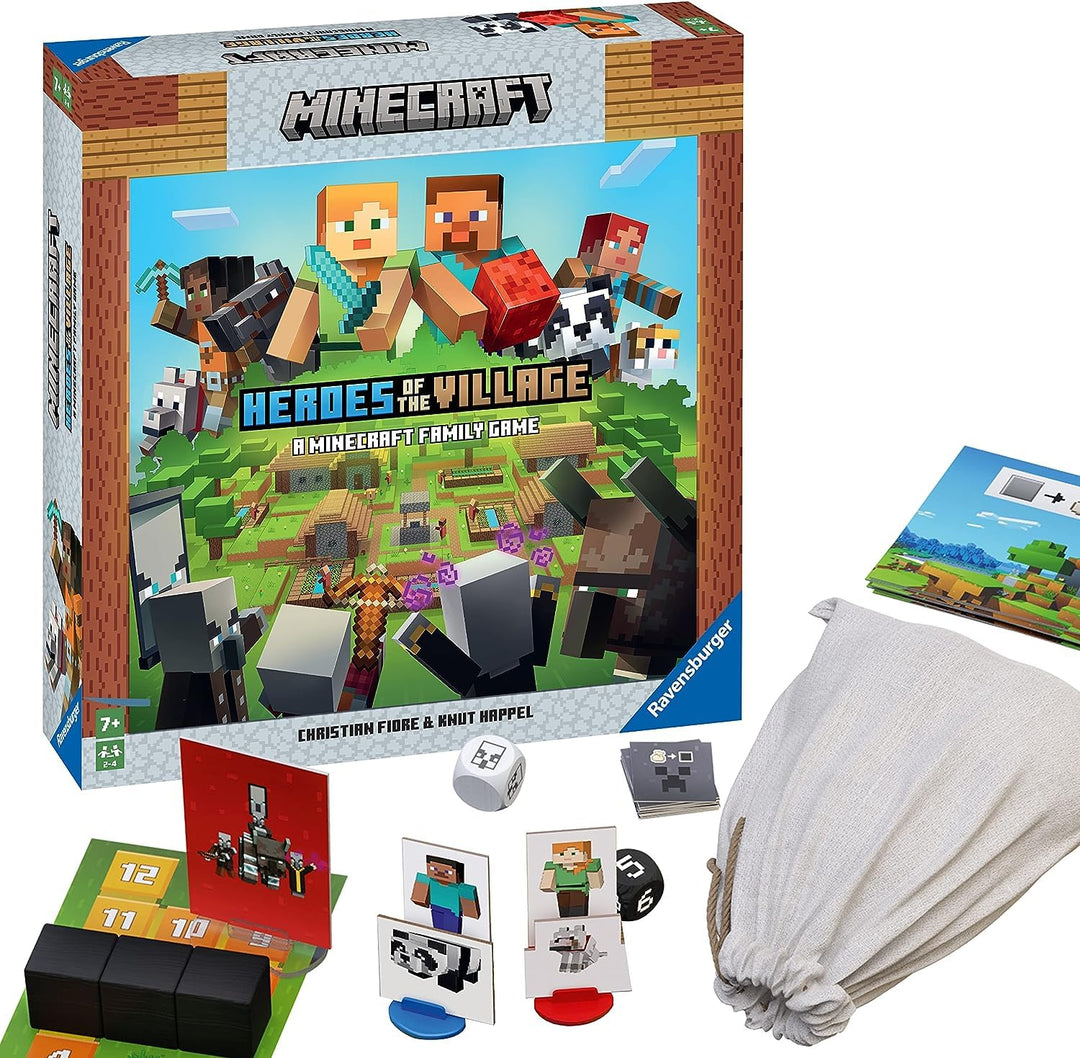 Ravensburger 20914 Minecraft Heroes of The Village - Kooperatives Familienspiel für 2-4 Spieler ab 7