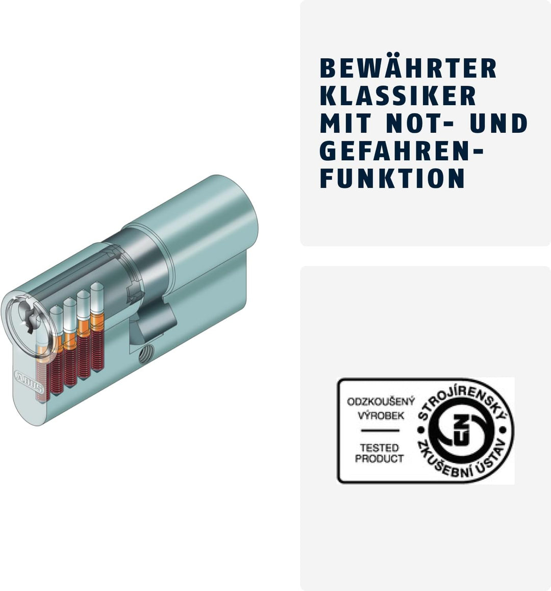 ABUS Profil-Zylinder C73N 30/30 SB - Türschloss mit Not- und Gefahrenfunktion - für Haustüren und Wo