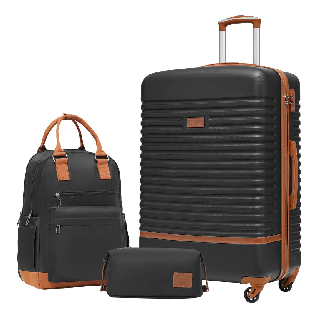 COOLIFE Koffer Trolley Koffer Reisekoffer von ABS Hartschalen Trolley 4 Rollen TSA-Schloss Der Koffe
